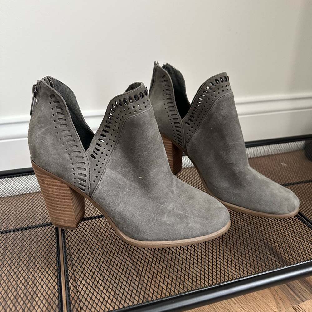 Gray Suede Ankle Boots
